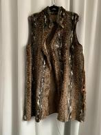 Bruine Bontachtige bodywarmer tijgerprint XXL, Kleding | Dames, Bodywarmers, Ophalen of Verzenden, Zo goed als nieuw, Maat 46/48 (XL) of groter