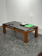 Vintage Brutalistische Japandi Leistenen Salontafel, 100 tot 150 cm, Vintage midcentury brutalistisch leisteen industrieel, Zo goed als nieuw