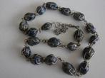 Vintage ketting met edelsteen (labradoriet denk ik), Overige kleuren, Ophalen of Verzenden, Zo goed als nieuw, Steen of Mineraal