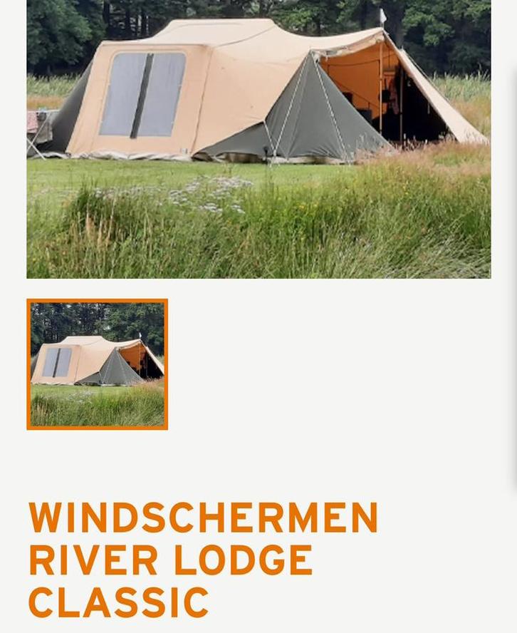 Gezocht: Windschermen voor Aart Kok River Lodge groen, Caravans en Kamperen, Tenten, Gebruikt, Ophalen