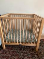 Bopita beukenhouten box met Jollein boxkleed, Kinderen en Baby's, Ophalen, Zo goed als nieuw, Rechthoekig, In hoogte verstelbaar