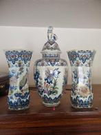 Delfts Blauw Vaas Set - 3 stuks, Antiek en Kunst, Antiek | Keramiek en Aardewerk, Ophalen