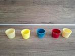 Turkstra 5 vintage melamine eierdopjes met ribbelrand pastel, Ophalen of Verzenden