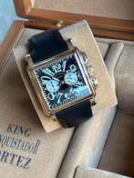Franck Muller King Conquistador Chronograaf, Leer, Polshorloge, Zo goed als nieuw, Goud