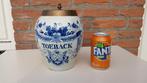 Oude tabakspot Delfts blauw met messing deksel, Antiek en Kunst, Ophalen of Verzenden