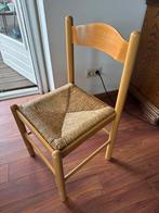 Houten stoel met rieten zitting, Huis en Inrichting, Stoelen, Ophalen, Bruin, Zo goed als nieuw, Eén
