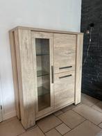 Grote Eettafel (220cm) + bijpassende Vitrinekast, Ophalen, Gebruikt, 50 tot 100 cm, 200 cm of meer