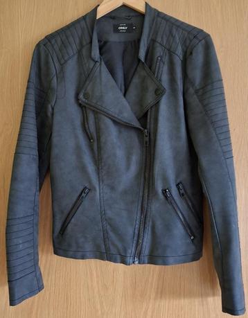Anthraciet biker jasje jack  M 40    VERZ.KSTN NU  0,99 beschikbaar voor biedingen
