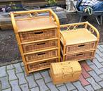 te koop 2 stevige rieten kastjes met lade s en rieten mand, Minder dan 50 cm, 5 laden of meer, Ophalen of Verzenden, Zo goed als nieuw
