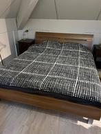 compleet 2 persoons bed met Tempur matrassen, Ophalen, Overige materialen, Gebruikt, Bruin