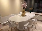 Eettafel Ibiza ovaal marmer wit Goud 2 meter met stoelen, Huis en Inrichting, Tafels | Eettafels, Ophalen, 200 cm of meer, Vijf personen of meer