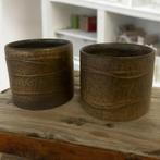 Vintage Mobach Bronskleurige Vazen / Bloempotten, Antiek en Kunst, Antiek | Keramiek en Aardewerk, Ophalen of Verzenden
