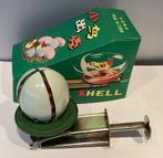 Vintage Blikken Ei ,MS855,met rood-geel vogeltje,OVP,China, Antiek en Kunst, Ophalen