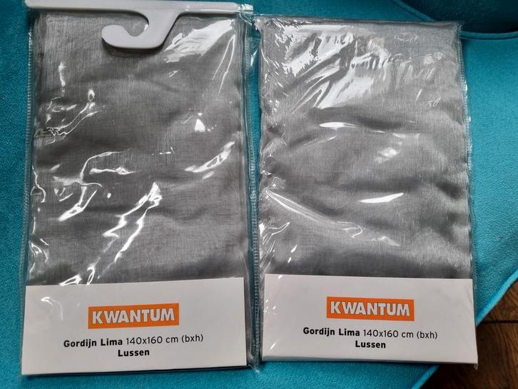 2 Nieuwe Zilver Voile Lusgordijnen, Huis en Inrichting, Stoffering | Gordijnen en Lamellen, Nieuw, 150 tot 200 cm, 100 tot 150 cm