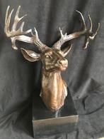 Bronzen grote hertenkop PJ Mene 54 cm zuiver klassiek brons, Antiek en Kunst, Ophalen of Verzenden