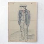 Claes Huisman (1885-1973) - tekening van volks type man, Verzenden