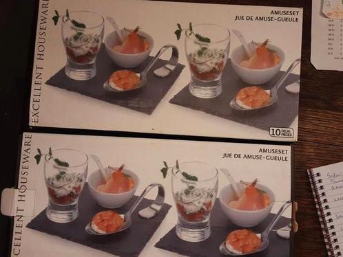 2 nieuwe amuse sets, mooi voor het paasdiner, pasen, Huis en Inrichting, Keuken | Servies, Nieuw, Overige stijlen, Porselein, Ophalen of Verzenden