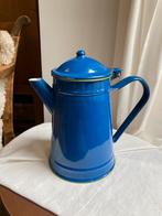 Emaille blauwe koffiekan met deksel/ als nieuw en schoon, Antiek en Kunst, Antiek | Emaille, Ophalen of Verzenden