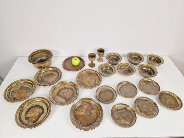 Vintage Gert de Rijk aardewerk servies set 1976 Keramist, Antiek en Kunst, Kunst | Overige Kunst, Ophalen of Verzenden