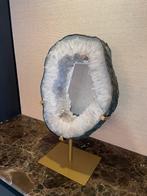 Prachtige kristallen steen Amethist spiegel op standaard, Ophalen of Verzenden, Mineraal