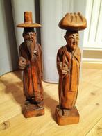 Koreaans uit hout gesneden beelden van man & vrouw, Ophalen of Verzenden