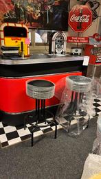 Amerikaanse Retro fifties sixties Bel Air barkrukken, tafels, Huis en Inrichting, Barkrukken, Ophalen, Zo goed als nieuw