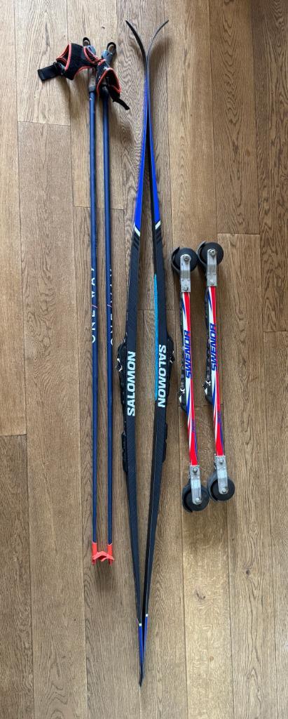 Vasaloppet Langlauf & Rolski Set, Sport en Fitness, Skiën en Langlaufen, Gebruikt, Ski's, Langlaufen, Salomon, 180 cm of meer