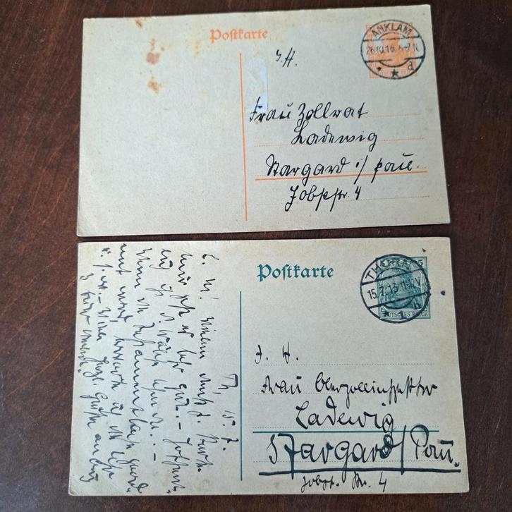 2 Oude Duitse Briefkaarten - 1913 & 1916, Verzamelen, Ansichtkaarten | Nederland, Ophalen of Verzenden