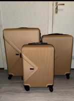 Te koop Kofferset nieuw 3 delig Gold/Goudkleur, Ophalen, Hard kunststof, 45 tot 55 cm, Nieuw