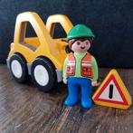 Werkverkeer playmobil: werkauto, monteur en verkeersbord, Ophalen of Verzenden, Zo goed als nieuw