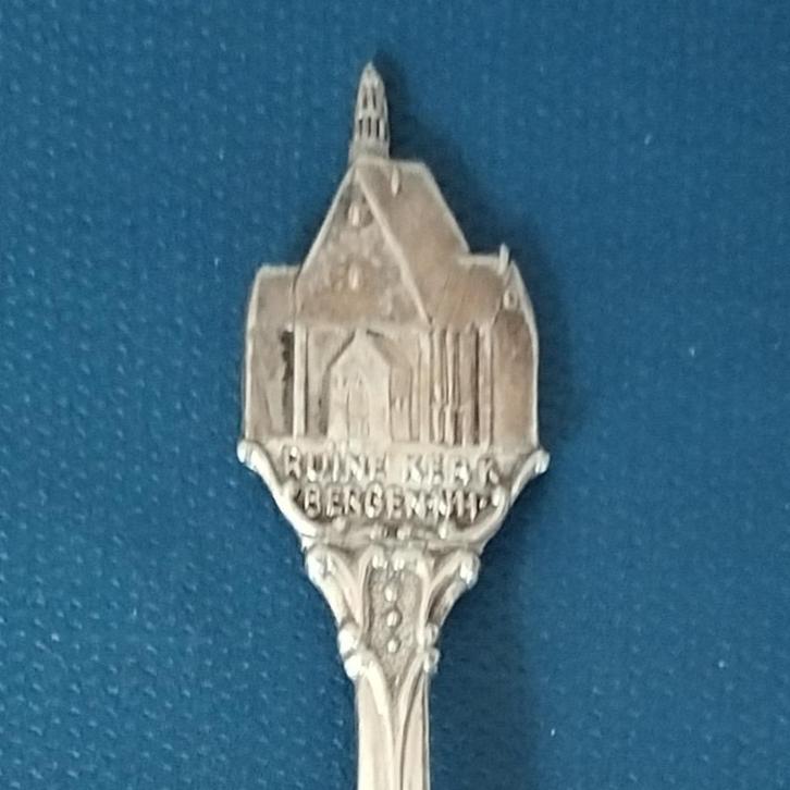 verzilverd lepeltje Ruinekerk Bergen (Noord Holland), Antiek en Kunst, Antiek | Bestek, Ophalen of Verzenden
