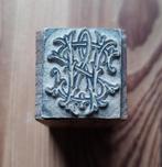 Houten Stempel W Z - Decoratief Monogram, Ophalen of Verzenden, Gebruikt, Houten stempel