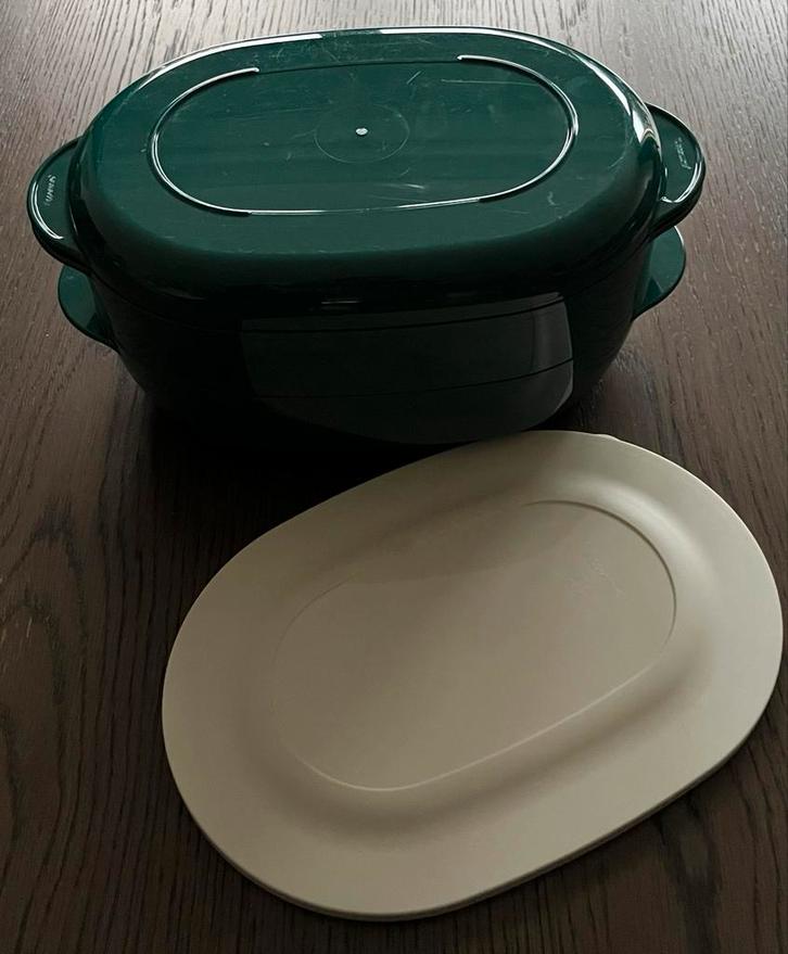 4 delig Tupperware microwave 200 / microplus/ tupperwave, Huis en Inrichting, Keuken | Tupperware, Gebruikt, Schaal, Groen, Ophalen of Verzenden
