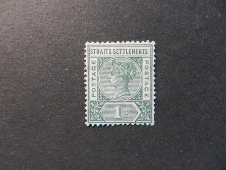 A06199: Straits Settlements QV 1 c CA, Postzegels en Munten, Postzegels | Azië, Ophalen of Verzenden