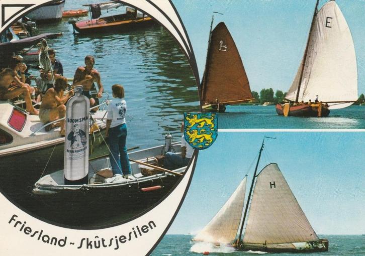 FRIESLAND Skûtsjesilen, Verzamelen, Ansichtkaarten | Nederland, Gelopen, Friesland, 1960 tot 1980, Verzenden