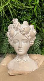 Bloempot fruit dame  22 cm, Rond, Ophalen of Verzenden, Zo goed als nieuw, Aardewerk