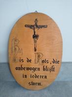 Oud tekstbord ovaal, Antiek en Kunst, Antiek | Religie, Ophalen of Verzenden