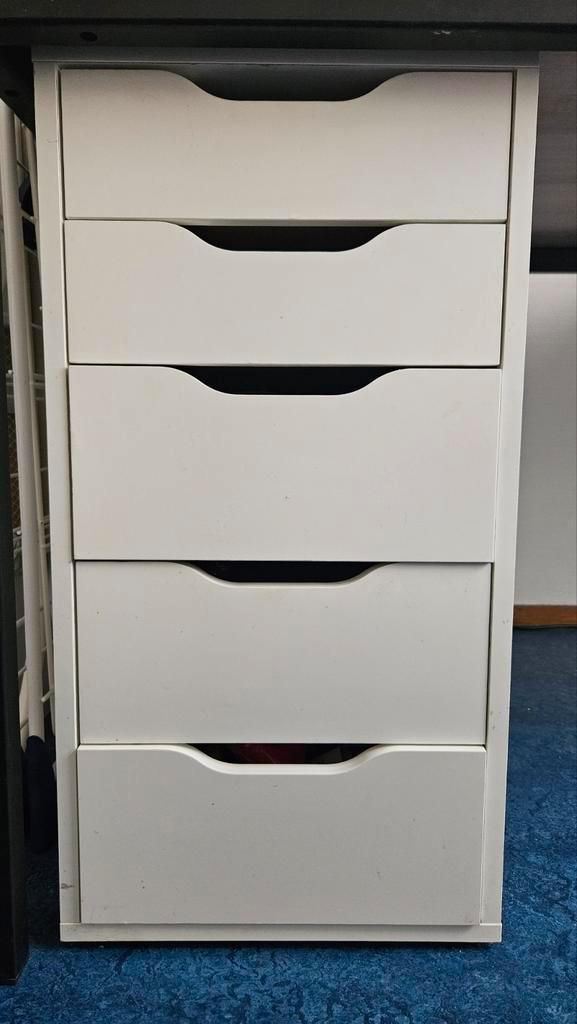 Witte ladekast met 5 lades, Huis en Inrichting, Kasten | Ladekasten, Ophalen of Verzenden