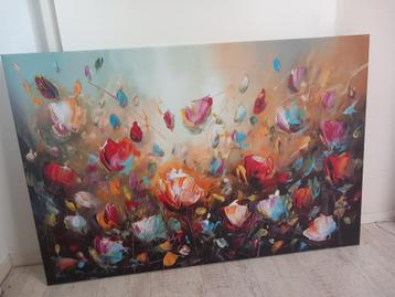 Bloemenpracht-canvasprint groot beschikbaar voor biedingen
