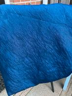 Blauwe gordijnen met dubbele plooi., Ophalen of Verzenden, Zo goed als nieuw, 200 cm of meer