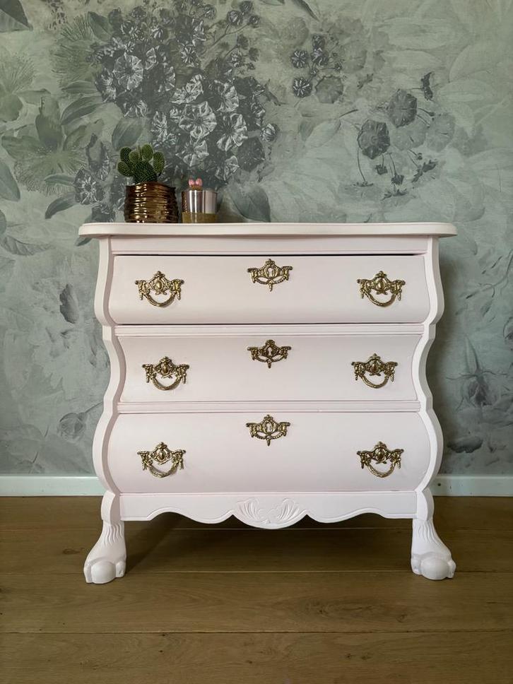 Ladekastje / Buikkastje - Zachtroze met Gouden Details, Huis en Inrichting, Kasten | Ladekasten, Gebruikt, Minder dan 100 cm, 50 tot 100 cm