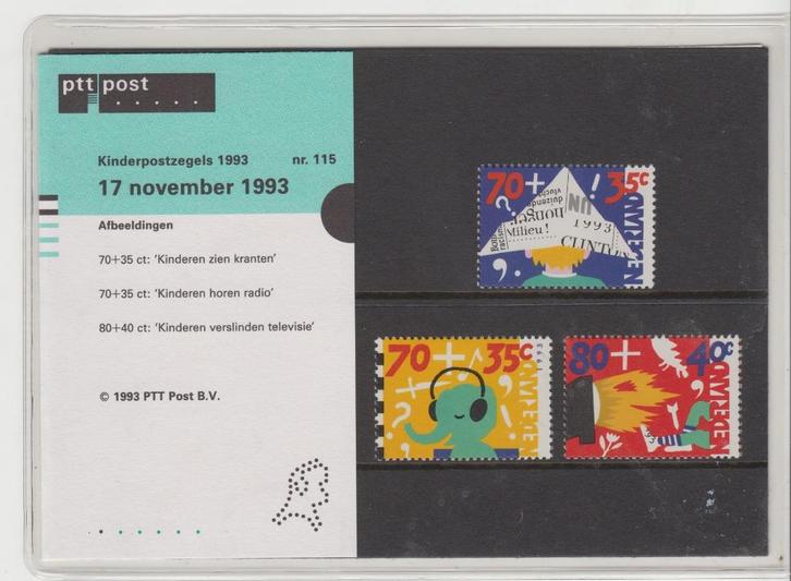 Postzegelmapje Kinderpostzegels 1993, Postzegels en Munten, Postzegels | Nederland, Postfris, Verzenden