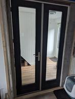 Set dubbele deuren (massief hout), Doe-het-zelf en Verbouw, Deuren en Horren, Ophalen, Gebruikt, Binnendeur, Glas