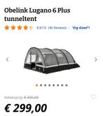 4/6 persoons tunneltent Obelink Lugano plus, Caravans en Kamperen, Tenten, Gebruikt, Tot en met 6