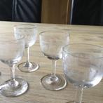 Setje 5 heel oude geslepen borrelglaasjes ,  puntgaaf 9 cm, Ophalen of Verzenden, Zo goed als nieuw, Borrel- of Shotglas