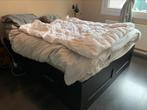 Ikea bed met lades, Huis en Inrichting, Slaapkamer | Bedden, 160 cm, Gebruikt, Hout, Zwart