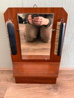 Vintage teak wandspiegel jaren ‘50 of ‘60 nieuwstaat, Huis en Inrichting, Woonaccessoires | Spiegels, Minder dan 50 cm, Ophalen of Verzenden