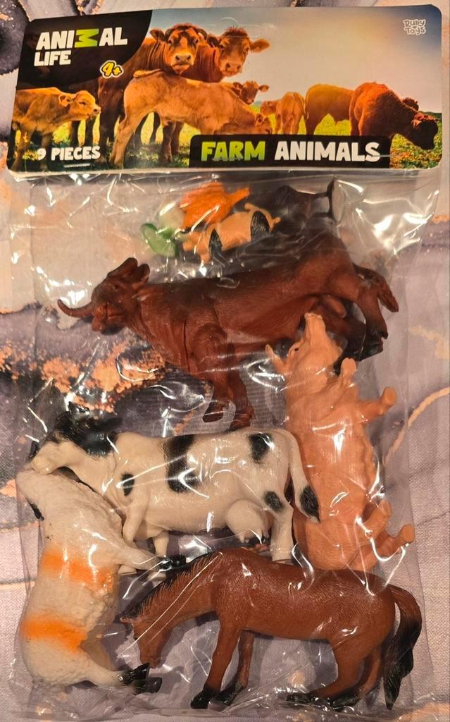 Animal Life 9 stuks Farm Animals, Kinderen en Baby's, Speelgoed | Poppen, Nieuw, Overige typen, Ophalen of Verzenden