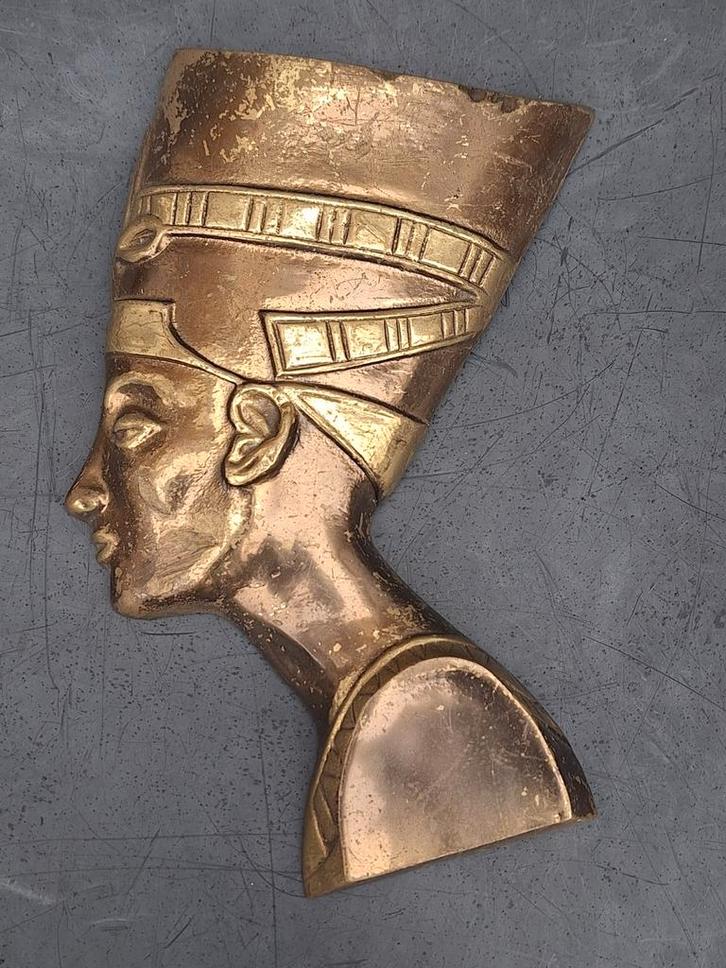 Nefertiti Buste - zwaar bronzen Egyptisch beeld, Antiek en Kunst, Kunst | Beelden en Houtsnijwerken, Ophalen of Verzenden