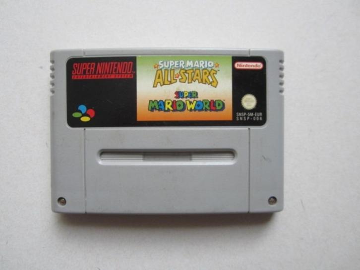 Mario World + All Stars SNES Super Nintendo NES, Spelcomputers en Games, Games | Nintendo Super NES, Zo goed als nieuw, Platform